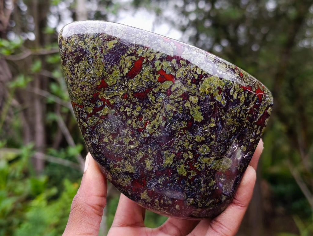 Polished Bastite Dragonsblood Stone Display Crystal x 1 From Tshipise, South Africa - Toprock Gemstones and Minerals 