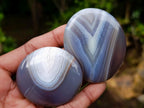 Polished Banded Agate Standing Free forms and Galets x 17 From Madagascar - Toprock Gemstones and Minerals 