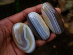 Polished Banded Agate Standing Free forms and Galets x 17 From Madagascar - Toprock Gemstones and Minerals 
