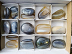 Polished Banded Agate Standing Free forms and Galets x 17 From Madagascar - Toprock Gemstones and Minerals 