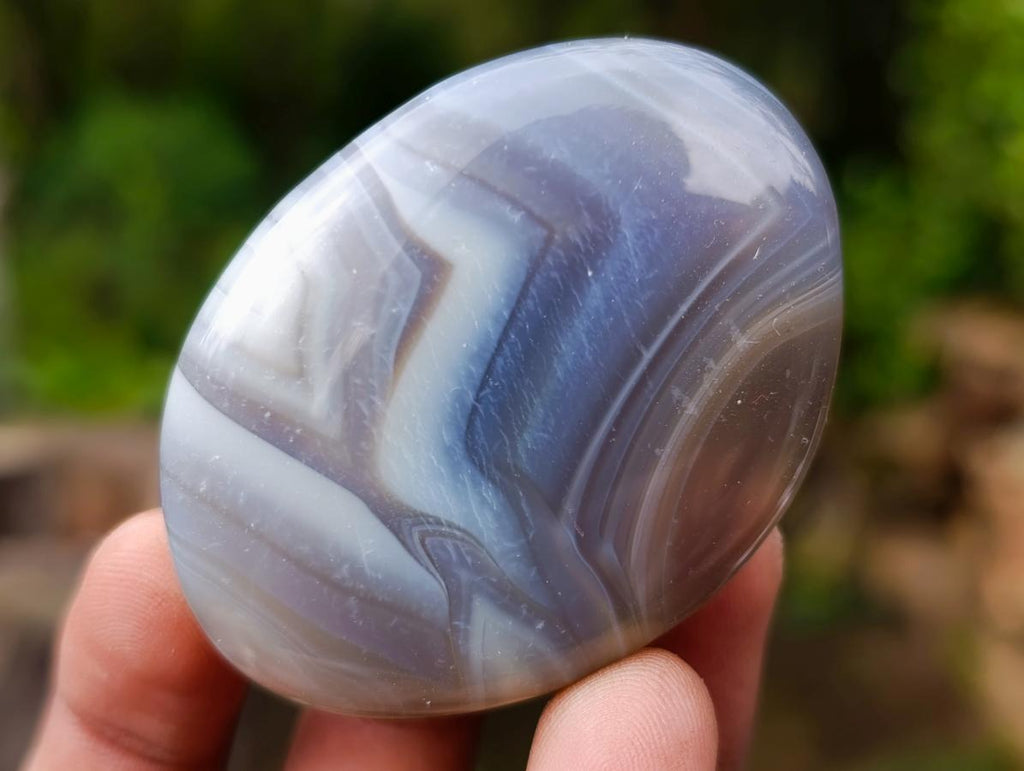 Polished Banded Agate Standing Free forms and Galets x 17 From Madagascar - Toprock Gemstones and Minerals 