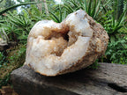 Polished XXL Agate with Crystalline Geode x 1 From Maintirano, Madagascar - Toprock Gemstones and Minerals 