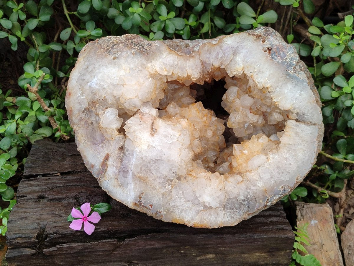 Polished XXL Agate with Crystalline Geode x 1 From Maintirano, Madagascar - Toprock Gemstones and Minerals 