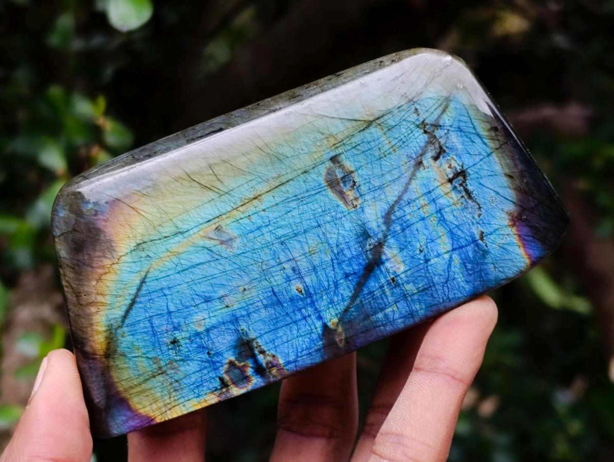 Polished Spectrolite Labradorite Standing Display Pieces x 4 From Madagascar - Toprock Gemstones and Minerals 