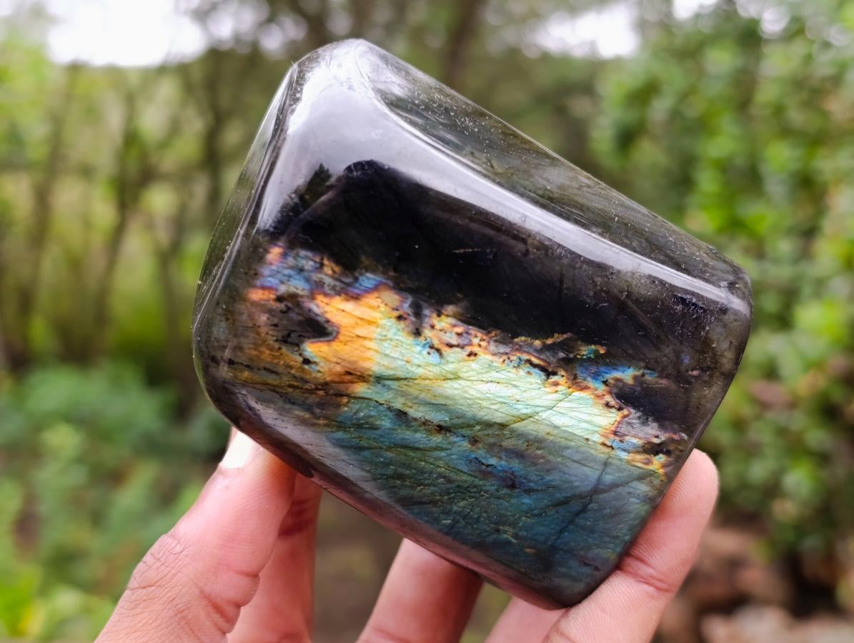 Polished Spectrolite Labradorite Standing Display Pieces x 4 From Madagascar - Toprock Gemstones and Minerals 