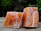 Natural Rhombohedral Sunset Orange Calcite Specimens x 12 From Spitzkop, Namibia - Toprock Gemstones and Minerals 