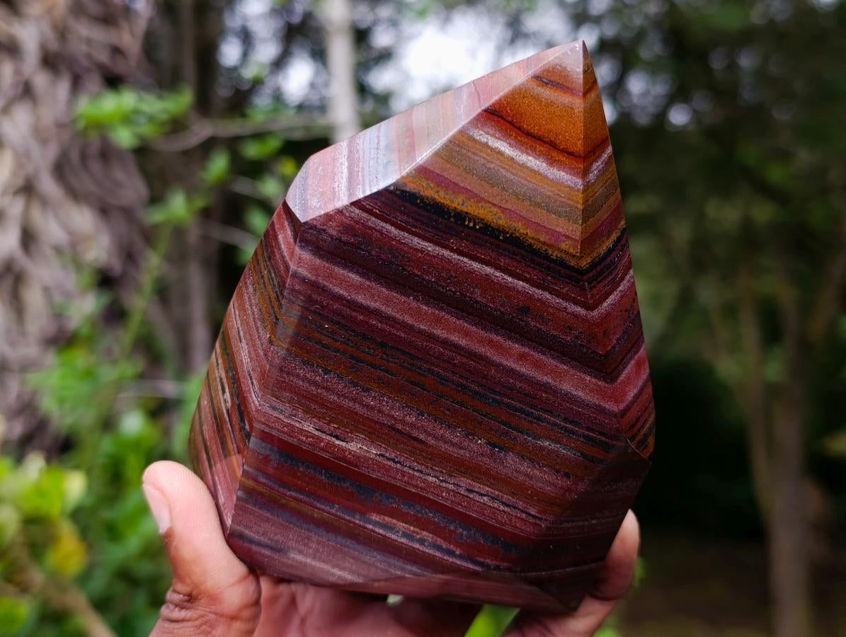 Polished Banded Tiger Iron Display Crystals x 2 From South Africa - Toprock Gemstones and Minerals 