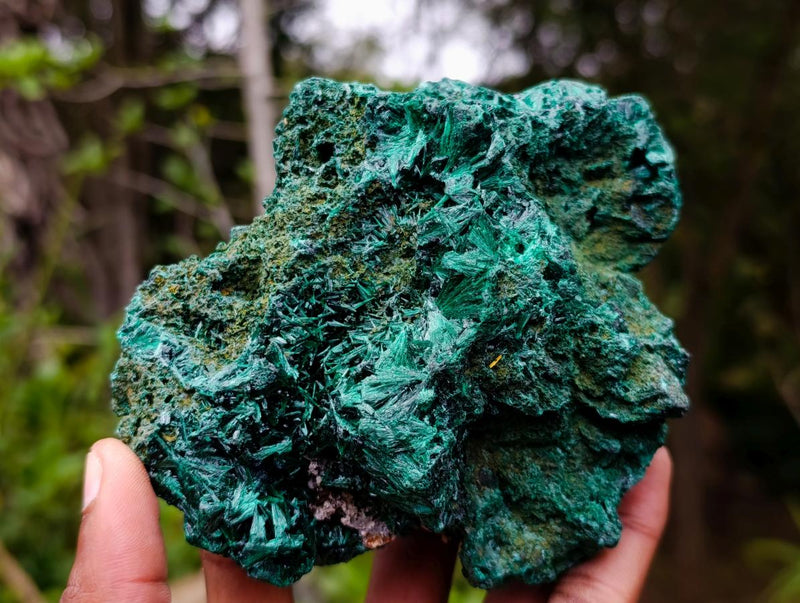 Natural Silky Malachite Specimens x 2 From Kasompe, Congo - Toprock Gemstones and Minerals 