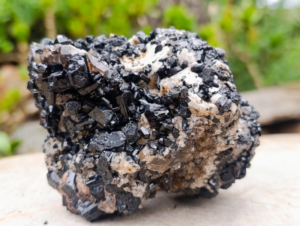 Natural Schorl Black Tourmaline with Associated Minerals x 2 From Erongo, Namibia - Toprock Gemstones and Minerals 