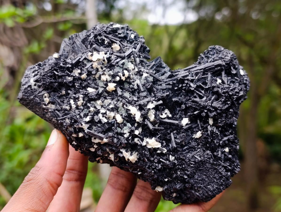 Natural Schorl Black Tourmaline with Associated Minerals x 2 From Erongo, Namibia - Toprock Gemstones and Minerals 