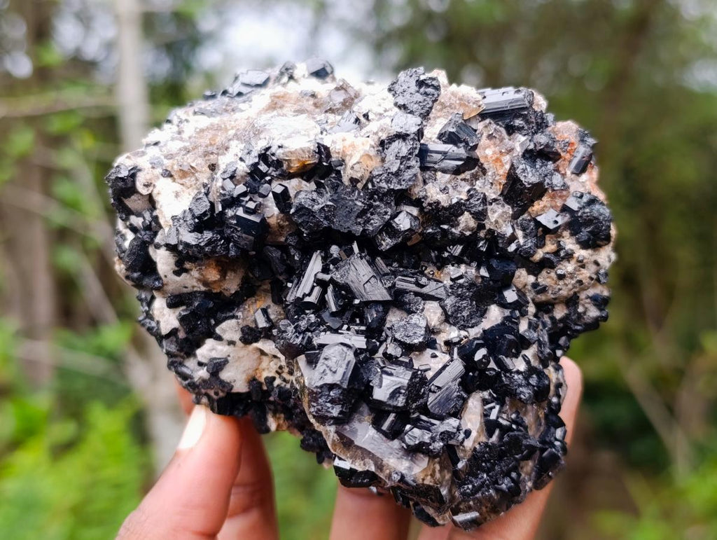Natural Schorl Black Tourmaline with Associated Minerals x 2 From Erongo, Namibia - Toprock Gemstones and Minerals 