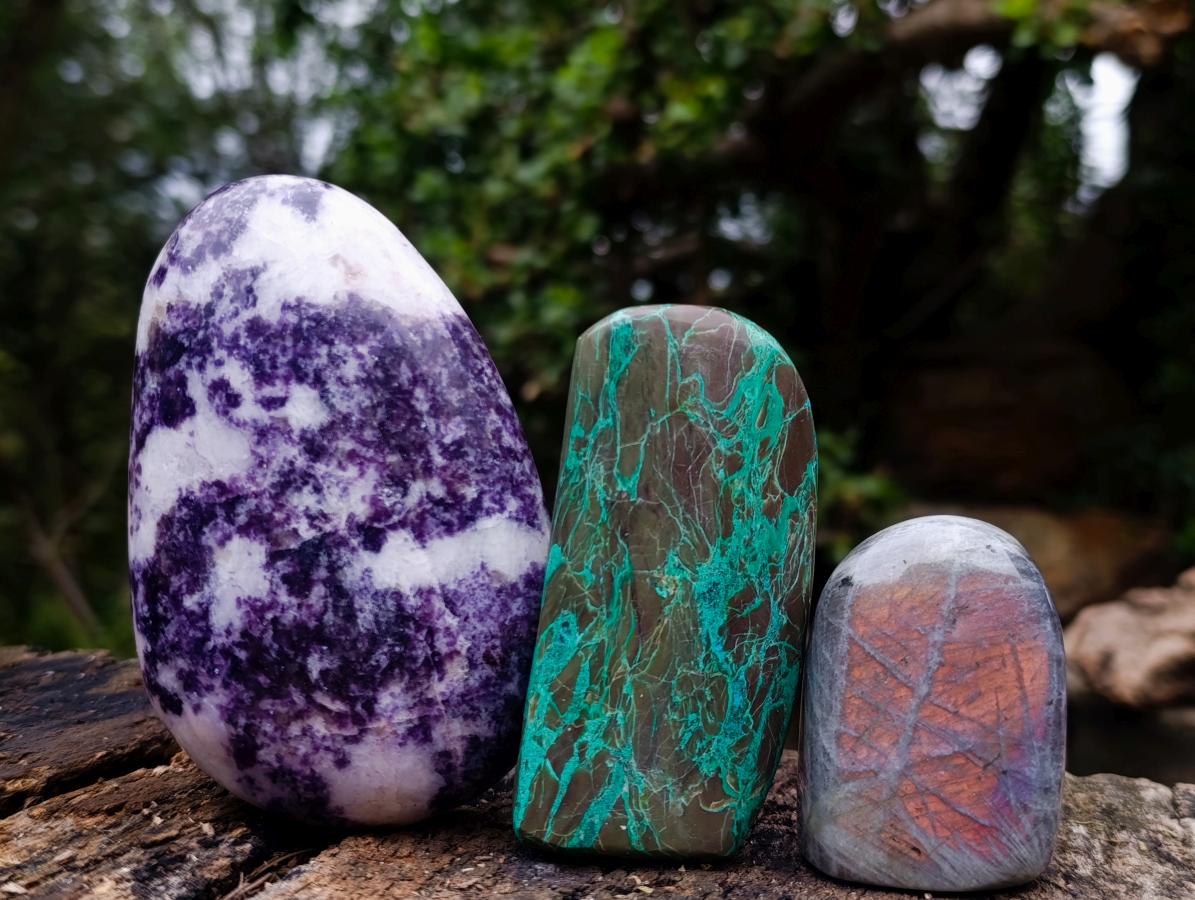 Polished Mixed Multi Mineral Free Forms x 7 From Madagascar - Toprock Gemstones and Minerals 