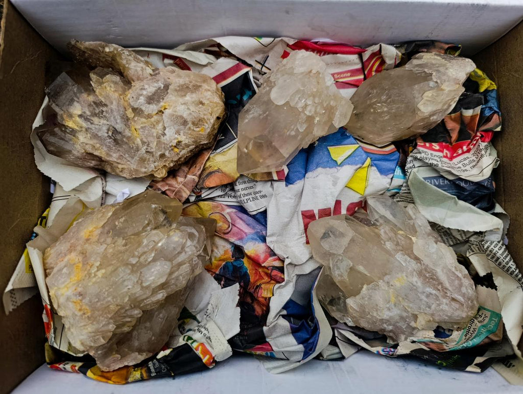 Natural Cascading Luena Quartz Crystals and Clusters x 5 From Luena, Congo - Toprock Gemstones and Minerals 
