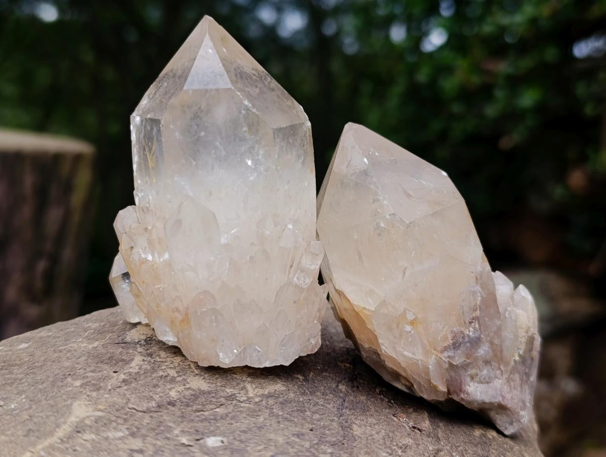 Natural Cascading Luena Quartz Crystals and Clusters x 5 From Luena, Congo - Toprock Gemstones and Minerals 