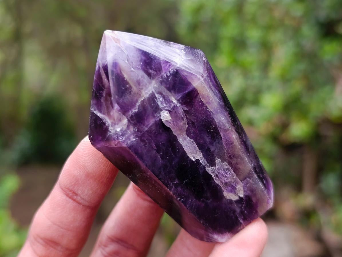 Polished Chevron Amethyst Display Crystals x 7 From Zambia - Toprock Gemstones and Minerals 