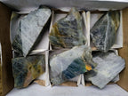 Polished One Side Purple Sunset Flash Labradorite Slices x 6 From Madagascar - Toprock Gemstones and Minerals 