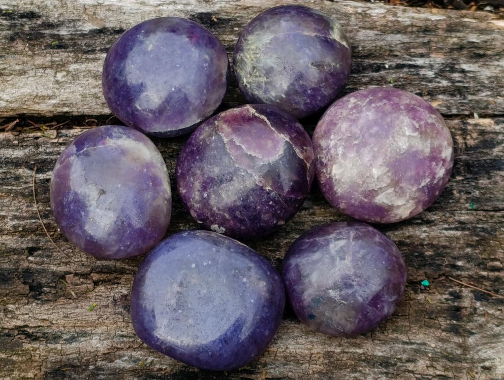 Polished Lepidolite Galets x 24 From Ambatondrazaka, Madagascar - Toprock Gemstones and Minerals 