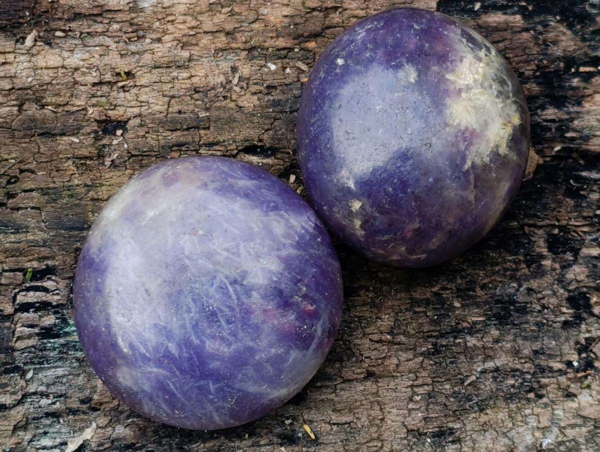 Polished Lepidolite Galets x 24 From Ambatondrazaka, Madagascar - Toprock Gemstones and Minerals 