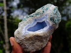 Natural Blue Lace Agate Geodes with Dog Tooth Calcite x 12 From Nsanje, Malawi - Toprock Gemstones and Minerals 