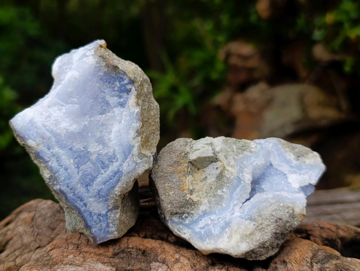 Natural Blue Lace Agate Geodes with Dog Tooth Calcite x 12 From Nsanje, Malawi - Toprock Gemstones and Minerals 