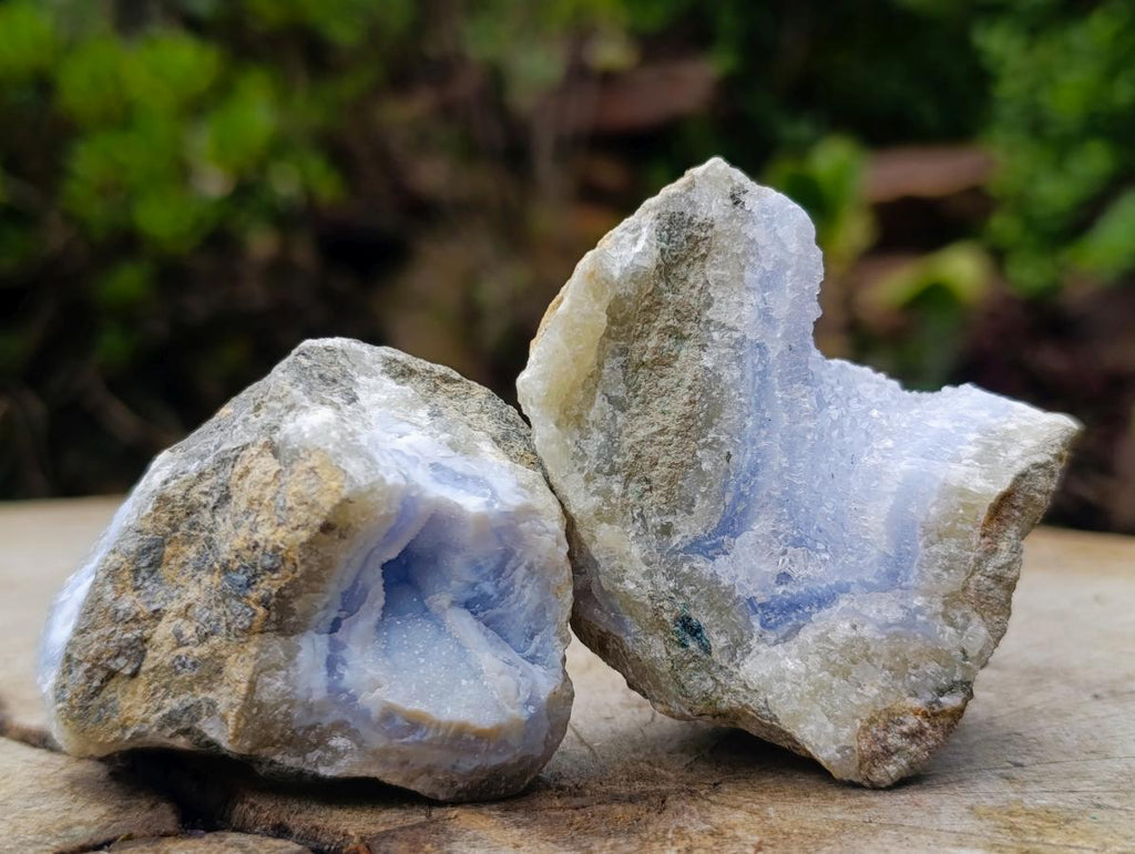Natural Blue Lace Agate Geodes with Dog Tooth Calcite x 12 From Nsanje, Malawi - Toprock Gemstones and Minerals 