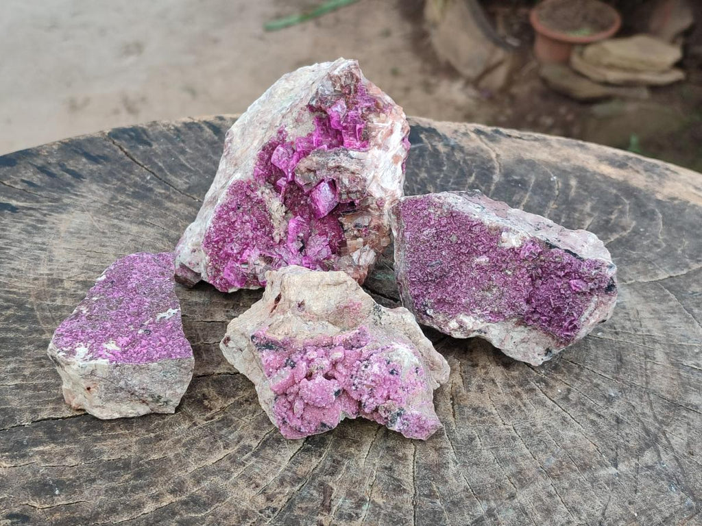 Natural Salrose Cobaltoan Dolomite Specimens x 4 From Kakanda, Congo - Toprock Gemstones and Minerals 