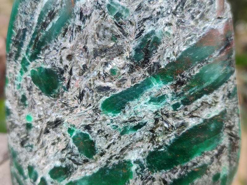 Polished Emerald Mica 'Mutokolite' Standing Display Pieces x 2 From Mutoko, Zimbabwe - Toprock Gemstones and Minerals 