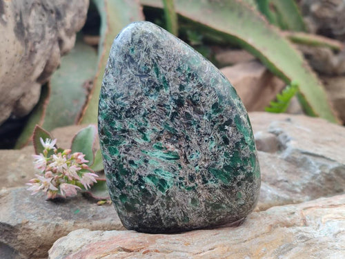 Polished Emerald Mica 'Mutokolite' Standing Display Pieces x 2 From Mutoko, Zimbabwe - Toprock Gemstones and Minerals 