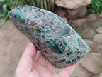 Polished Emerald Mica 'Mutokolite' Standing Display Pieces x 2 From Mutoko, Zimbabwe - Toprock Gemstones and Minerals 