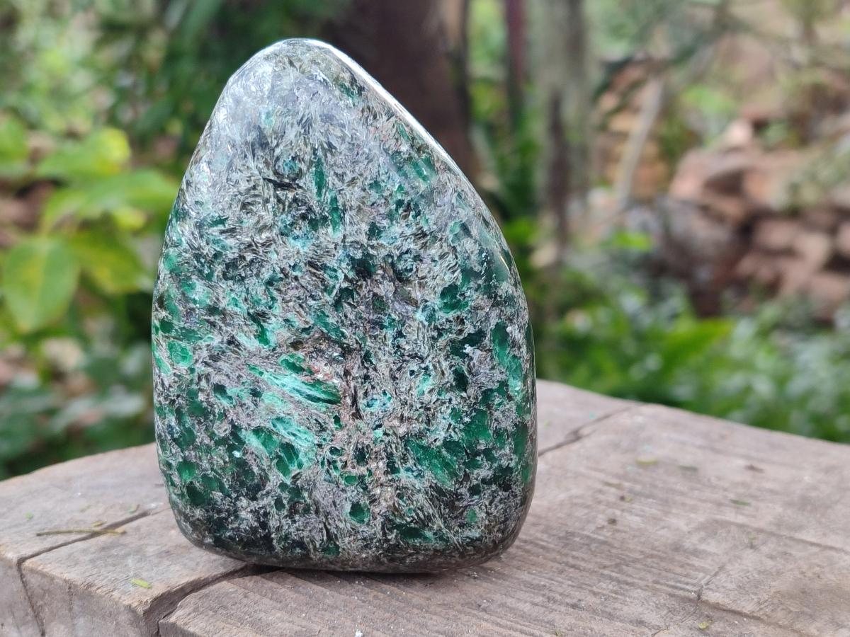 Polished Emerald Mica 'Mutokolite' Standing Display Pieces x 2 From Mutoko, Zimbabwe - Toprock Gemstones and Minerals 
