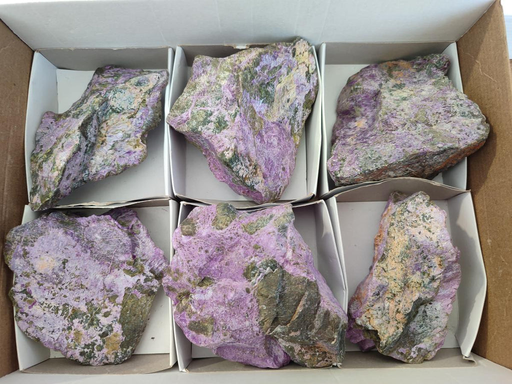 Natural Cobbed Stichtite Specimens x 6 From Barberton, South Africa - Toprock Gemstones and Minerals 