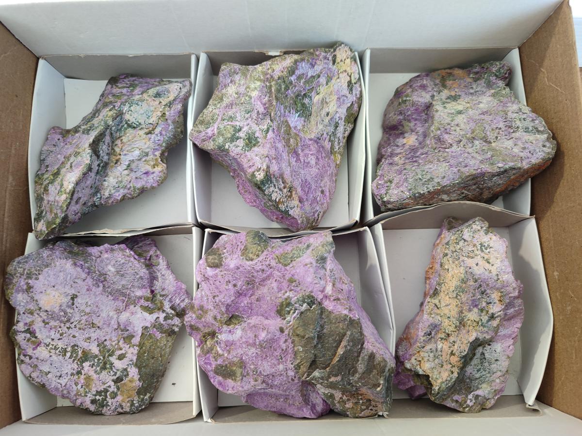 Natural Cobbed Stichtite Specimens x 6 From Barberton, South Africa - Toprock Gemstones and Minerals 