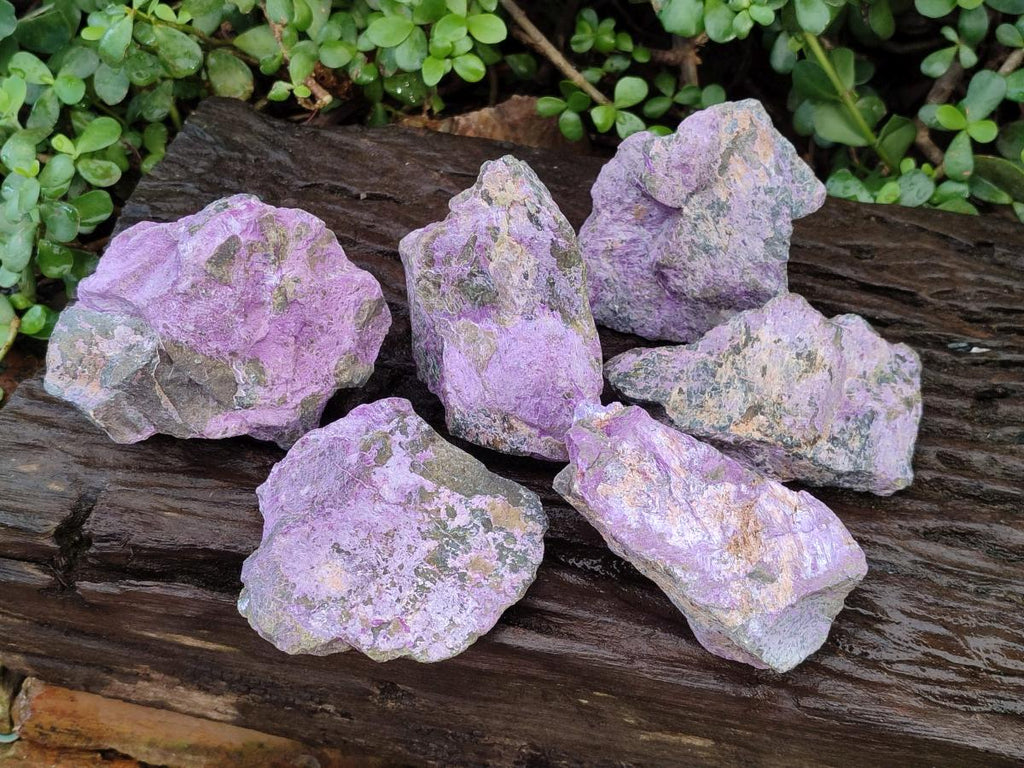 Natural Cobbed Stichtite Specimens x 6 From Barberton, South Africa - Toprock Gemstones and Minerals 