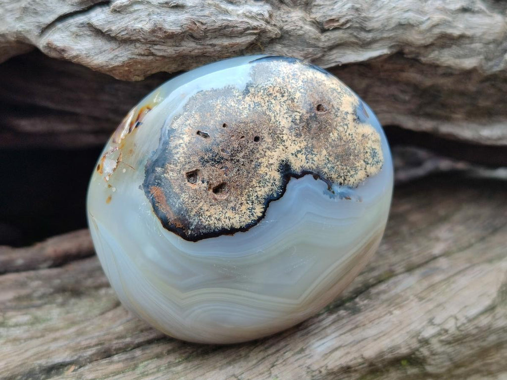Polished Banded Agate Galets x 12 From Madagascar - Toprock Gemstones and Minerals 