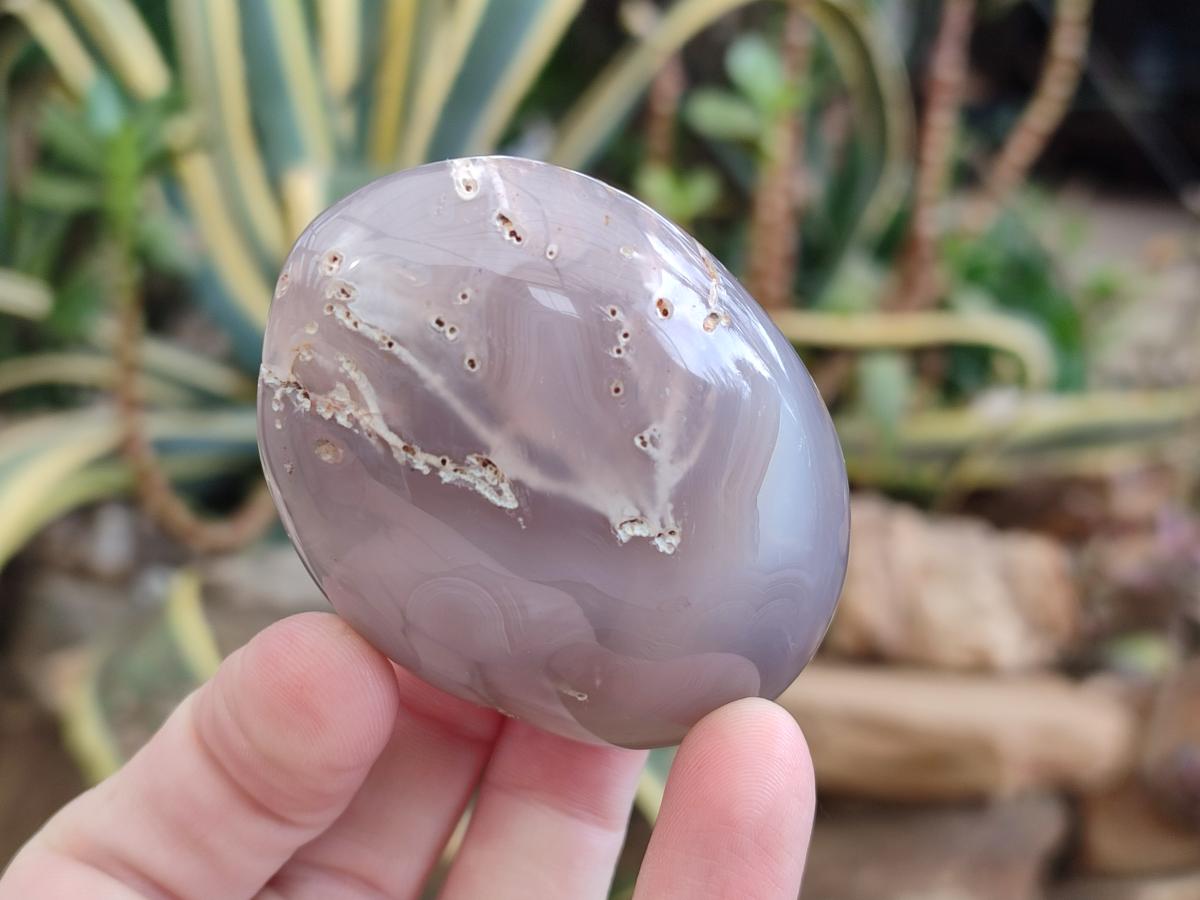 Polished Banded Agate Galets x 12 From Madagascar - Toprock Gemstones and Minerals 