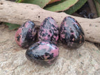Polished Rhodonite Gemstone Eggs x 4 From Ambindavato, Madagascar - Toprock Gemstones and Minerals 