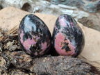 Polished Rhodonite Gemstone Eggs x 4 From Ambindavato, Madagascar - Toprock Gemstones and Minerals 