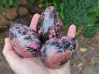 Polished Rhodonite Gemstone Eggs x 4 From Ambindavato, Madagascar - Toprock Gemstones and Minerals 