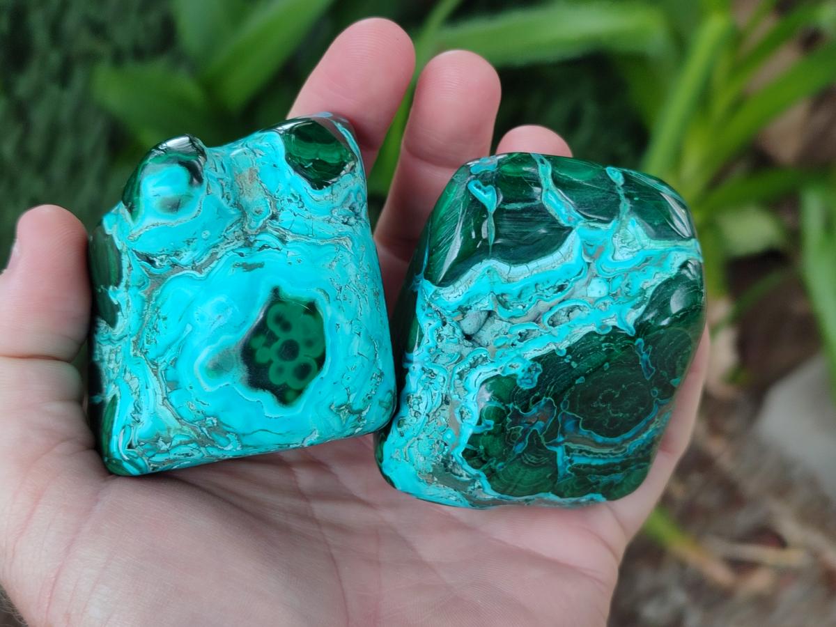 Polished Malacolla Free Forms x 4 From Kulukuluku, Congo - Toprock Gemstones and Minerals 