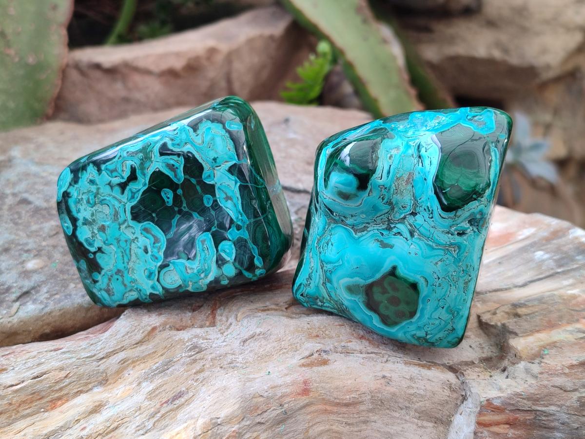 Polished Malacolla Free Forms x 4 From Kulukuluku, Congo - Toprock Gemstones and Minerals 