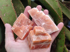 Natural Rhombohedral Sunset Orange Calcite Specimens x 24 From Spitzkop, Namibia - Toprock Gemstones and Minerals 