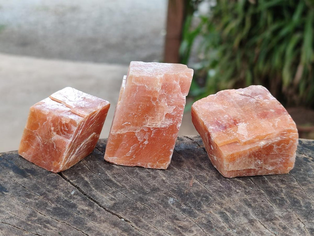 Natural Rhombohedral Sunset Orange Calcite Specimens x 24 From Spitzkop, Namibia - Toprock Gemstones and Minerals 