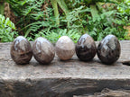 Polished Large Smokey Window Quartz Eggs x 6 From Madagascar - Toprock Gemstones and Minerals 