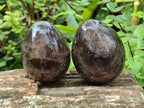 Polished Large Smokey Window Quartz Eggs x 6 From Madagascar - Toprock Gemstones and Minerals 
