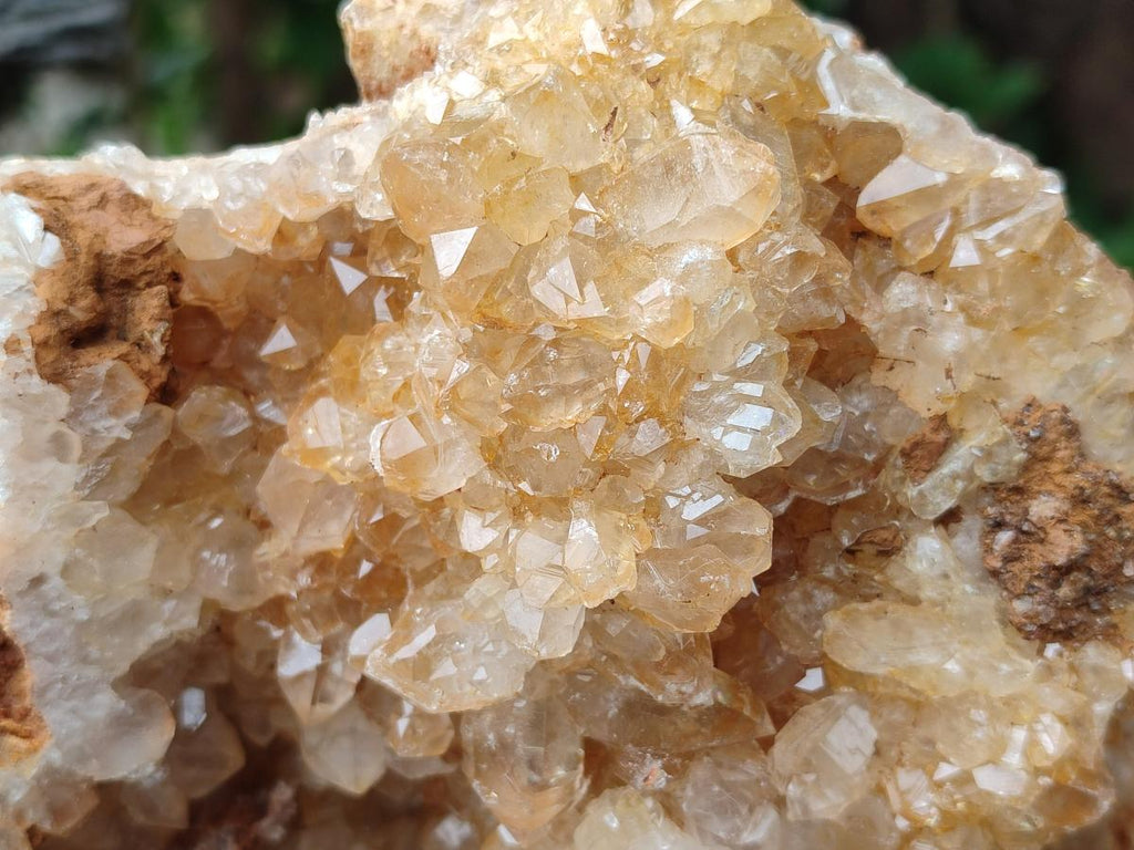 Natural Golden Limonite Quartz Clusters x 2 From Solwezi, Zambia - Toprock Gemstones and Minerals 