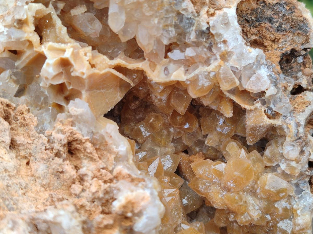 Natural Golden Limonite Quartz Clusters x 2 From Solwezi, Zambia - Toprock Gemstones and Minerals 
