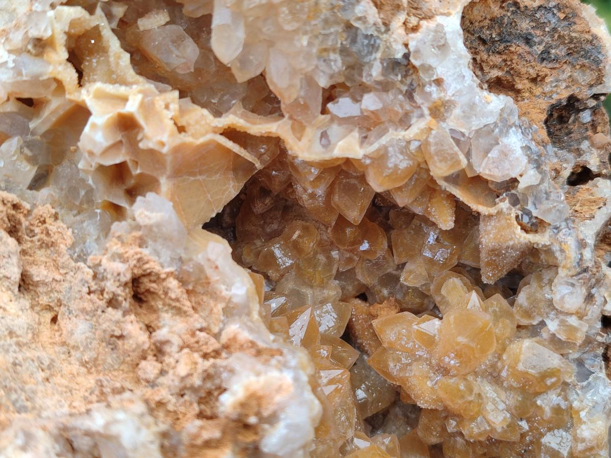 Natural Golden Limonite Quartz Clusters x 2 From Solwezi, Zambia - Toprock Gemstones and Minerals 