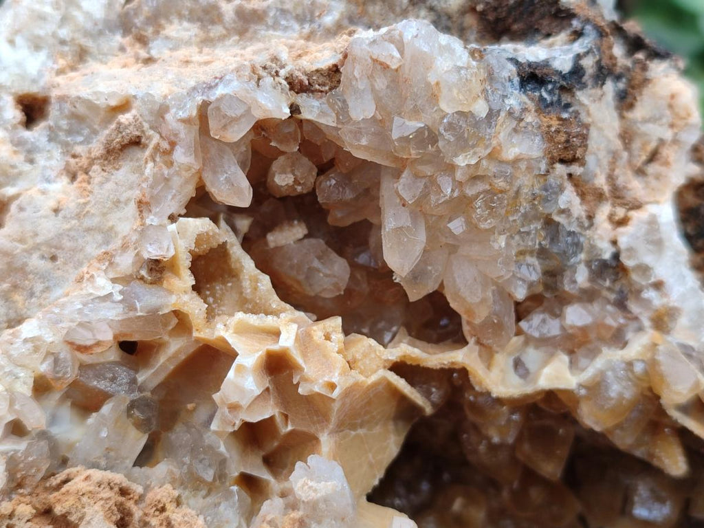 Natural Golden Limonite Quartz Clusters x 2 From Solwezi, Zambia - Toprock Gemstones and Minerals 