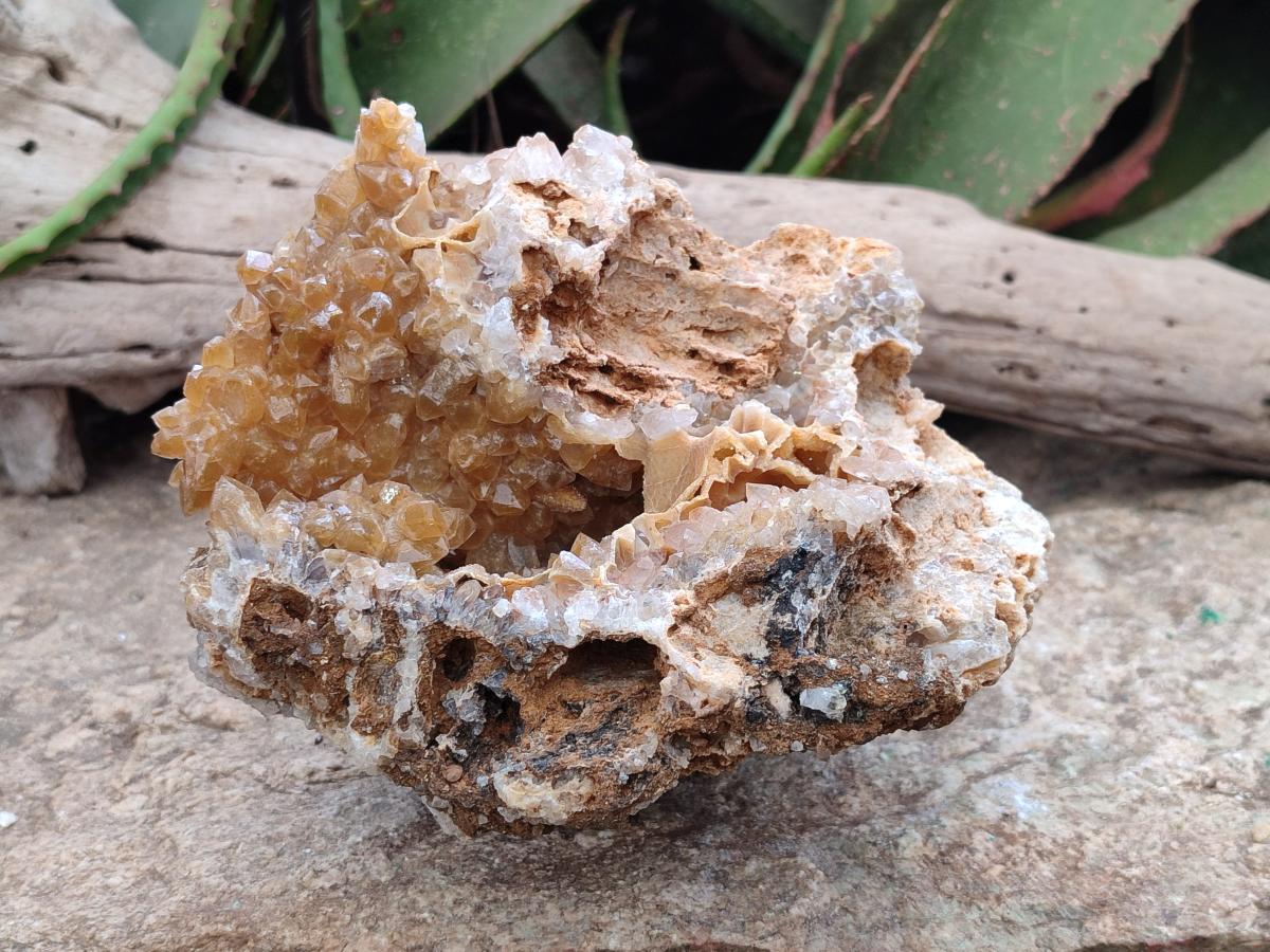 Natural Golden Limonite Quartz Clusters x 2 From Solwezi, Zambia - Toprock Gemstones and Minerals 
