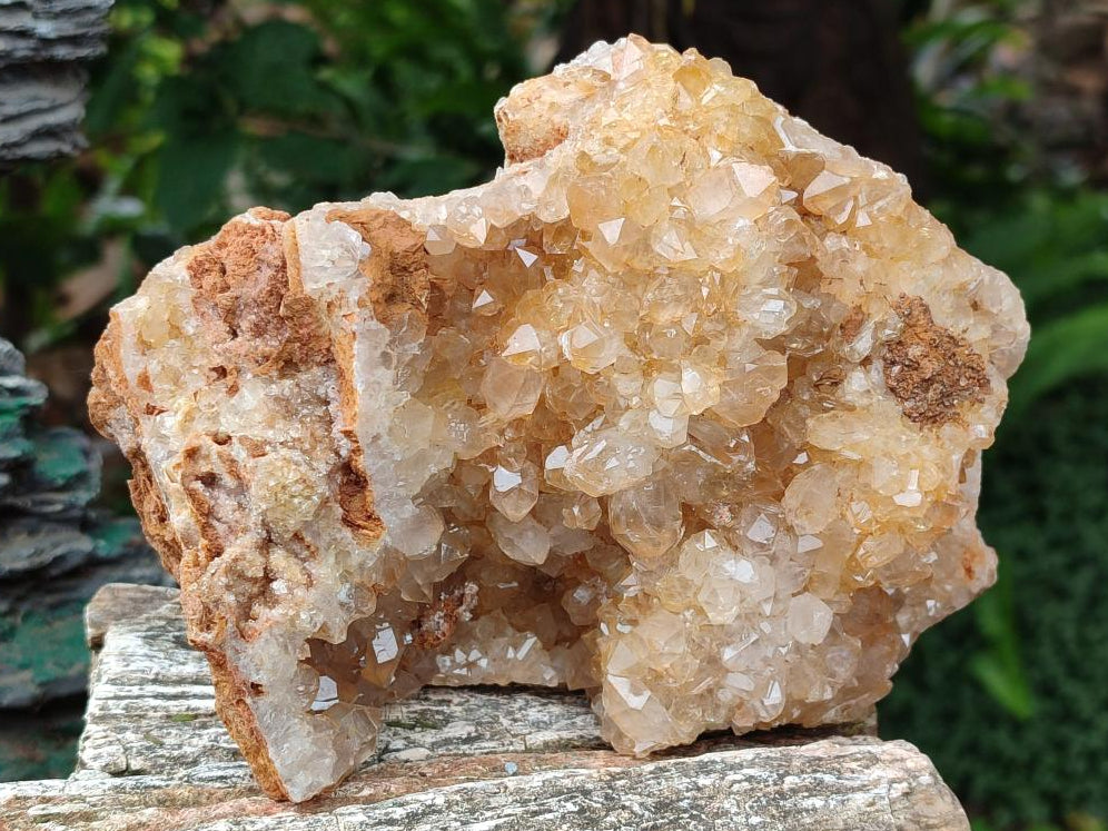 Natural Golden Limonite Quartz Clusters x 2 From Solwezi, Zambia - Toprock Gemstones and Minerals 